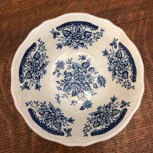 Ironstone Blue Carnation soup bowls
